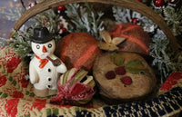 Holiday Winter Basket with Snowman Holly Muffin Greens
