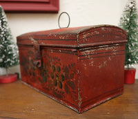 Exciting Red Document Box Tole Painted