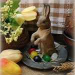 Rabbit Candy Container Composition with Pewter Plate Gathering
