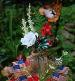Patriotic Vintage Plate Graniteware Bowl with Flags