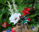 Patriotic Vintage Plate Graniteware Bowl with Flags