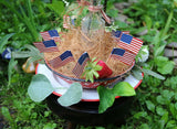 Patriotic Vintage Plate Graniteware Bowl with Flags