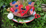 Patriotic Vintage Plate Graniteware Bowl with Flags