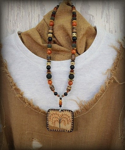 Autumn Tree of Life Primitive Necklace