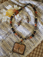 Autumn Tree of Life Primitive Necklace