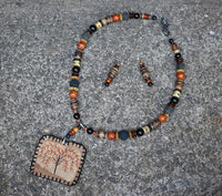 Autumn Tree of Life Primitive Necklace