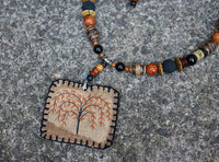 Autumn Tree of Life Primitive Necklace
