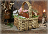 Amish Rabbit Handmade Basket Easter Gathering