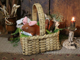 Amish Rabbit Handmade Basket Easter Gathering