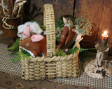 Amish Rabbit Handmade Basket Easter Gathering