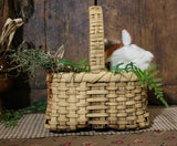 Amish Rabbit Handmade Basket Easter Gathering