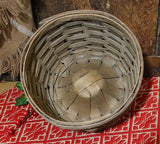 Vintage Printed Cat in Christmas Basket with Mouse