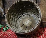 Vintage Printed Cat in Christmas Basket with Mouse