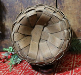 Vintage Printed Cat in Christmas Basket with Mouse