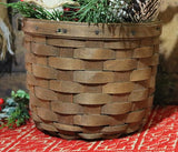 Vintage Printed Cat in Christmas Basket with Mouse