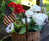 Market Splint Patriotic Basket with Flowers and Flag