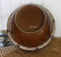 McCoy Stoneware Picket Fence Bowl Root Vegetables Grater