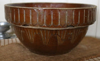 McCoy Stoneware Picket Fence Bowl Root Vegetables Grater