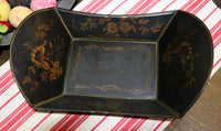 Tin Bread Tray Stenciled Greens and Holly Loaf