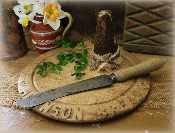 Breadboard Advertising Allinson with Carved Sheffield Knife