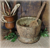 Mortar Early Black Ash Burl with Spoon