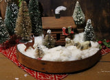 Cabin in the Woods Holiday Scene with Pantry Box Lid Base