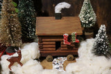Cabin in the Woods Holiday Scene with Pantry Box Lid Base
