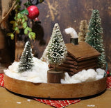 Cabin in the Woods Holiday Scene with Pantry Box Lid Base