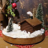 Cabin in the Woods Holiday Scene with Pantry Box Lid Base