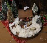 Cabin in the Woods Holiday Scene with Pantry Box Lid Base