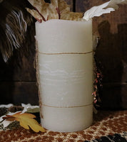 Pillar Candle Autumn Acorns and Leaves LED