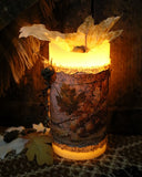 Pillar Candle Autumn Acorns and Leaves LED