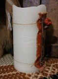 Pillar Candle Autumn Squirrel Lit