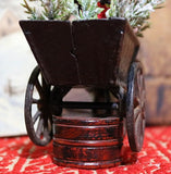 Donkey Pulling Cart with Chenille Santa