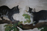 19th Century Folk Art Kittens on Branch Painting Ex Norman Rockwell Collection