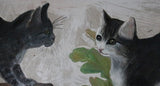 19th Century Folk Art Kittens on Branch Painting Ex Norman Rockwell Collection