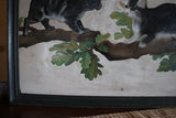 19th Century Folk Art Kittens on Branch Painting Ex Norman Rockwell Collection