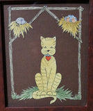 Cat Scherenschnitte Artist Signed S Gilpin