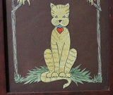 Cat Scherenschnitte Artist Signed S Gilpin