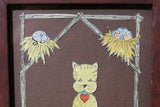 Cat Scherenschnitte Artist Signed S Gilpin