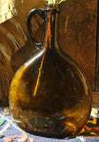 Chestnut Blown Amber Bottle c. 1850 - 1860