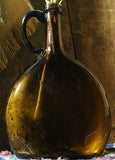 Chestnut Blown Amber Bottle c. 1850 - 1860