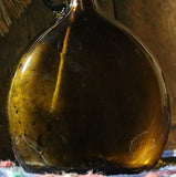 Chestnut Blown Amber Bottle c. 1850 - 1860