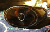 Chestnut Blown Amber Bottle c. 1850 - 1860
