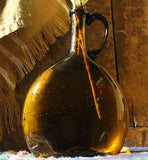Chestnut Blown Amber Bottle c. 1850 - 1860
