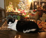 Hide Covered German Horse Pull Toy with Wagon LIGHTS UP