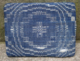 Antique 19th-Century Country Footstool with Early Overshot Coverlet