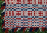 Antique Pennsylvania Overshot Coverlet - Sunrise & Star Pattern