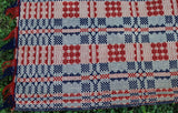 Antique Pennsylvania Overshot Coverlet - Sunrise & Star Pattern