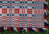 Antique Pennsylvania Overshot Coverlet - Sunrise & Star Pattern